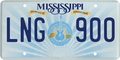 MS license plate LNG900