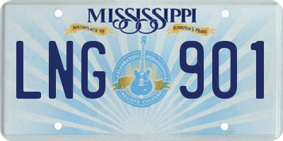 MS license plate LNG901