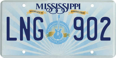 MS license plate LNG902