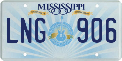 MS license plate LNG906