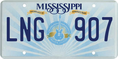 MS license plate LNG907