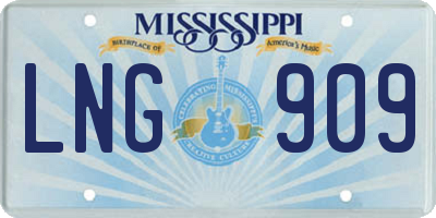 MS license plate LNG909