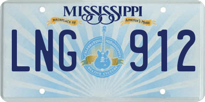 MS license plate LNG912