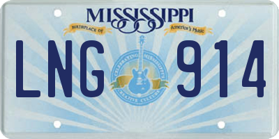 MS license plate LNG914