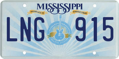 MS license plate LNG915