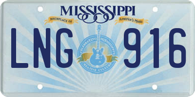 MS license plate LNG916