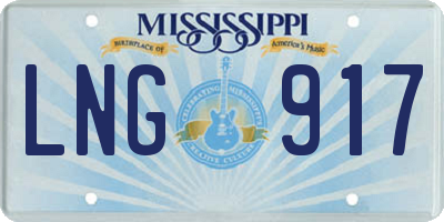 MS license plate LNG917