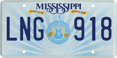 MS license plate LNG918