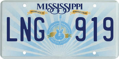 MS license plate LNG919