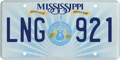 MS license plate LNG921