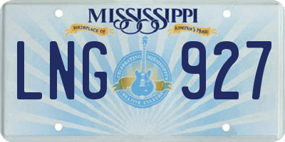 MS license plate LNG927