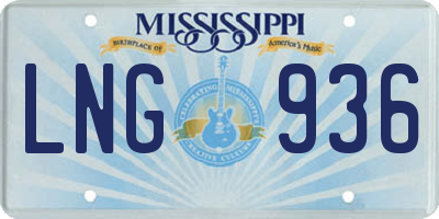 MS license plate LNG936