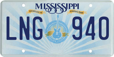 MS license plate LNG940