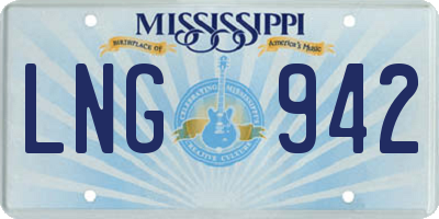 MS license plate LNG942