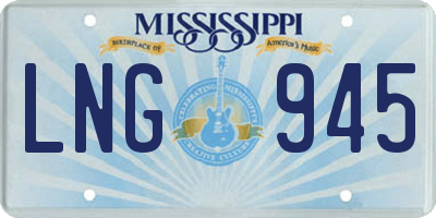 MS license plate LNG945