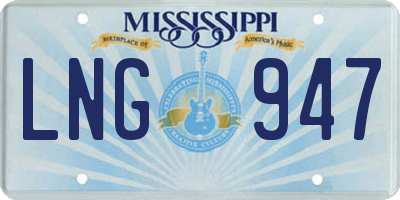 MS license plate LNG947