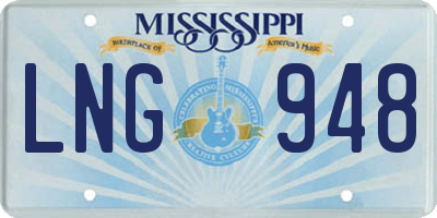 MS license plate LNG948