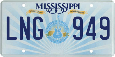MS license plate LNG949