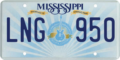 MS license plate LNG950