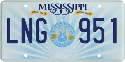 MS license plate LNG951