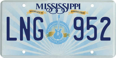 MS license plate LNG952