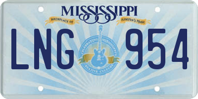 MS license plate LNG954