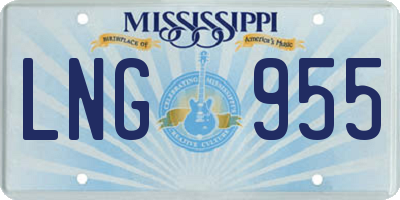 MS license plate LNG955