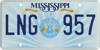 MS license plate LNG957