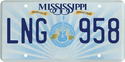 MS license plate LNG958
