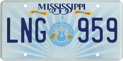 MS license plate LNG959