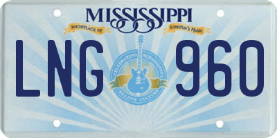 MS license plate LNG960