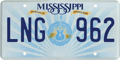 MS license plate LNG962