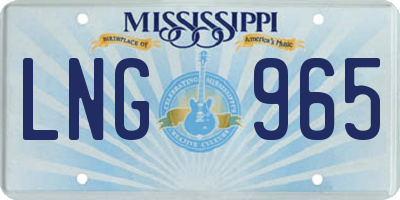 MS license plate LNG965