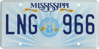 MS license plate LNG966