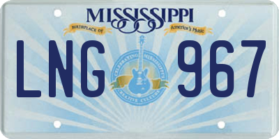 MS license plate LNG967