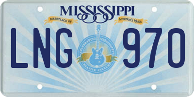 MS license plate LNG970