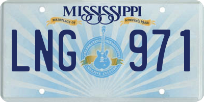 MS license plate LNG971