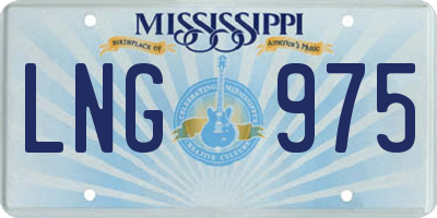 MS license plate LNG975