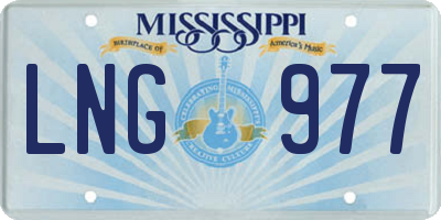 MS license plate LNG977