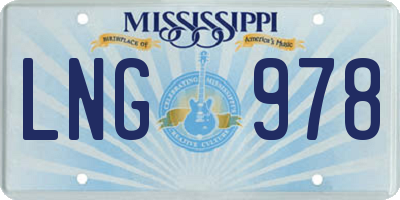 MS license plate LNG978