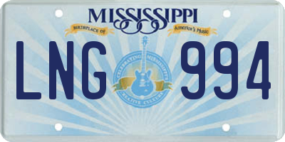 MS license plate LNG994