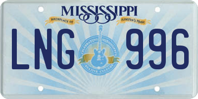 MS license plate LNG996