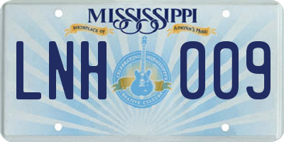 MS license plate LNH009