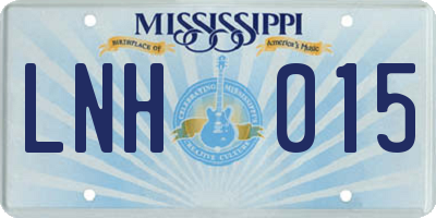 MS license plate LNH015