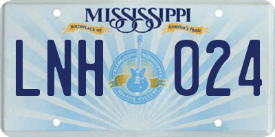 MS license plate LNH024