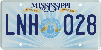 MS license plate LNH028