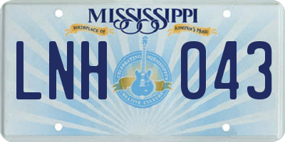 MS license plate LNH043