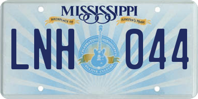 MS license plate LNH044