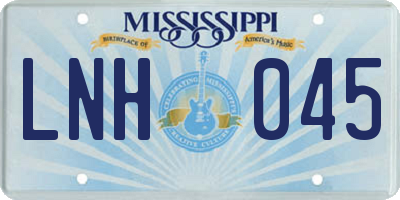 MS license plate LNH045