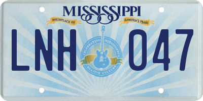 MS license plate LNH047
